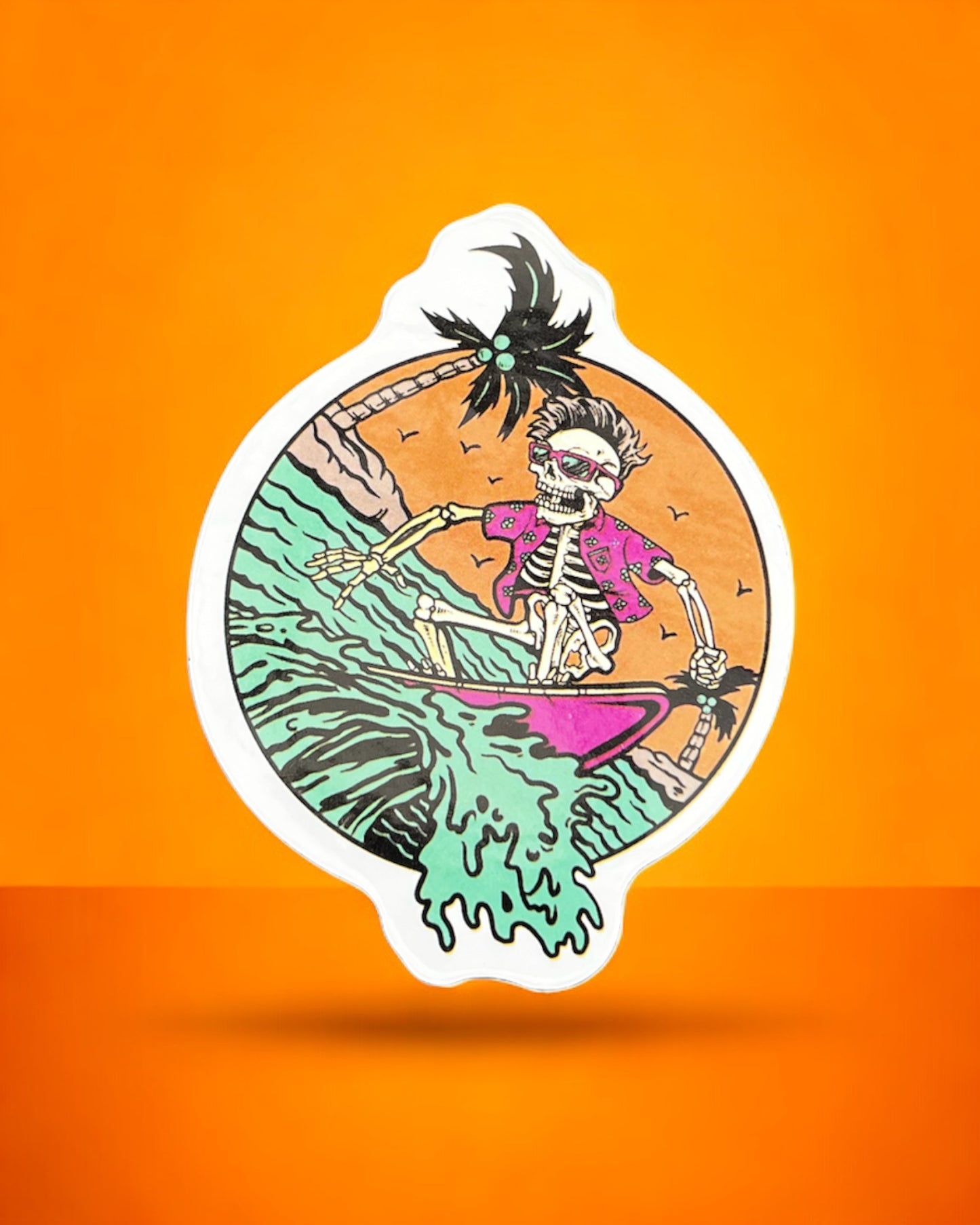 Orange Skeleton Sticker Sticker