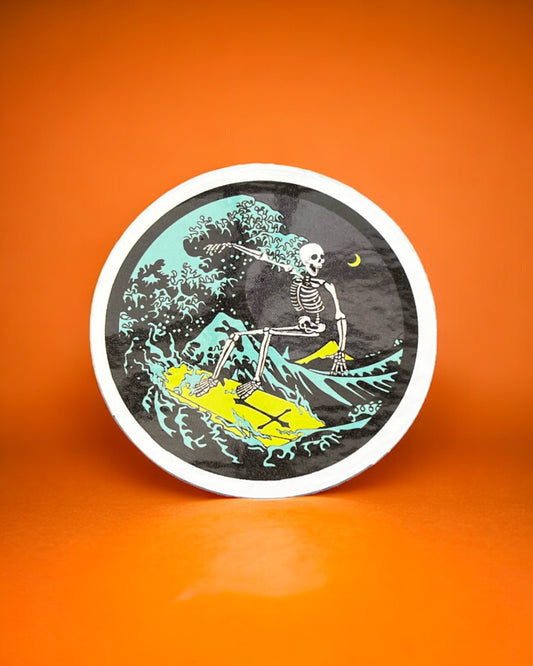 Skelly Surfer Sticker