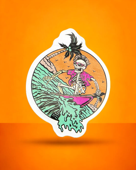 Orange Skeleton Sticker Sticker