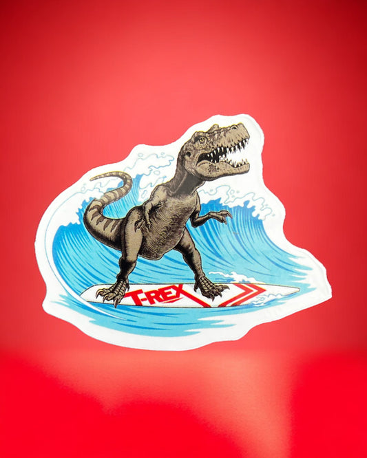 T-Rex Surfer Sticker
